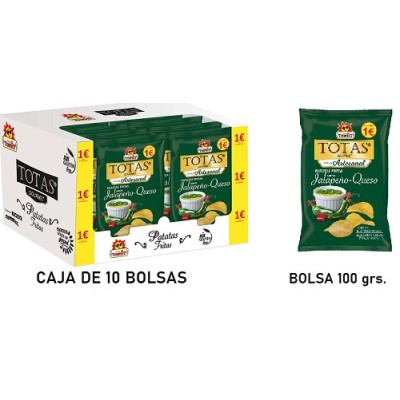 TOSFRIT PATATA JALAPEÑO QUESO caja con 10 uds de 100 gr