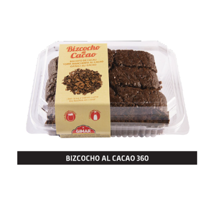 Bizcocho al CACAO Bandeja de 360grs. GIMAR