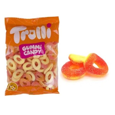 AROS DE MELOCOTON Trolli Bolsa 1kg (125uds.aprox)