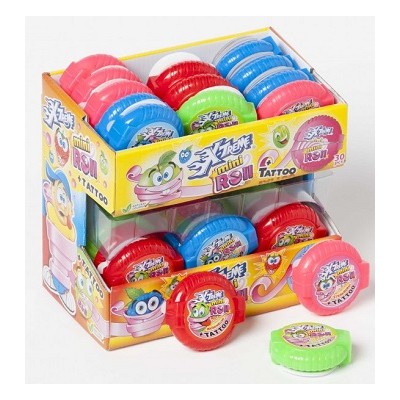 ROLLO DE CHICLE con TATTOS JOHNY-BEE estuche 30 piezas