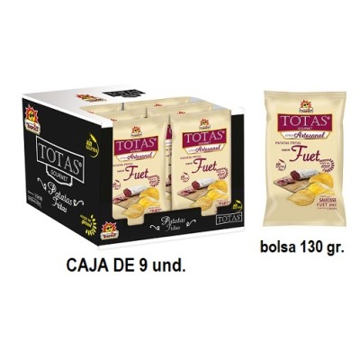 PATATAS SABOR FUET TOSFRIT bolsa 130gr caja con 9 uds