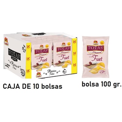 PATATA TOSFRIT SABOR FUET caja con 10 uds de 100 gr