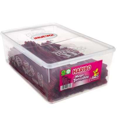 TORCIDAS de Regaliz Sabor Cereza Haribo tarro de 200 uds