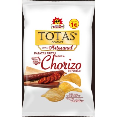 Patatas Tosfrit Chorizo de Pueblo bolsa 100 grs caja 10 uds.