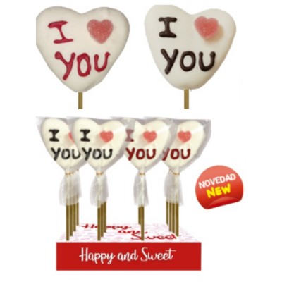 CORAZON choco Blanco y goma, caja 25 und. precio de la caja