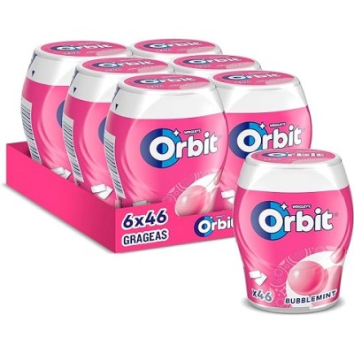 Botes chicles Orbit Bublemint 6 estuches con 46 grageas