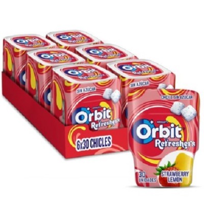 Cubo chicles Orbit Refresh Fresa/Lima 6 uds