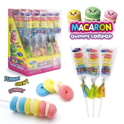 MACARON GUMMY Lollipop Stick 20 uds de 20 grs c/u