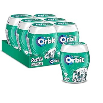 Botes de chicles orbit sabor Eucaliptus 6 uds con 46 grageas
