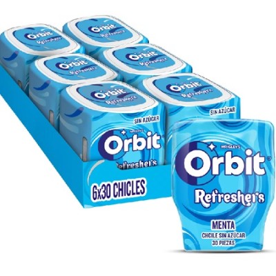 Cubo chicles Orbit Refresh Menta 6 uds
