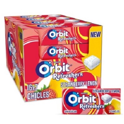 Chicles Orbit Refresh Fresa/Limon 16 uds