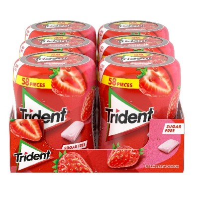 Chicles Trident Bote sabor FRESA 82,5 grs