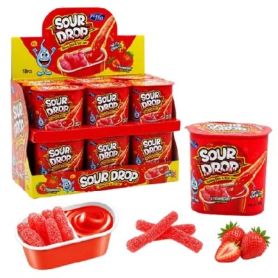 SOUR DROP ROJO STRAWBERRY 12 uds de 50 grs