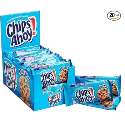 Galletas chips Ahoy 40 grs caja 20 uds el precio es de 1 ud