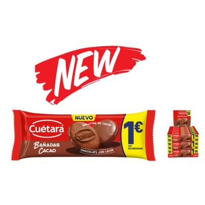 CUETARA BAÑADAS CACAO 18 uds de 65 grs