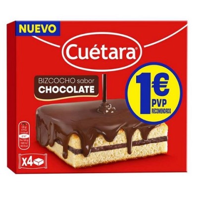 BIZCOCHO de Chocolate CUETARA pack de 4 unds.
