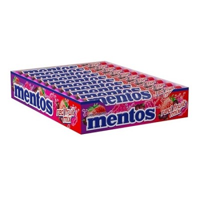 CARAMELOS MENTOS FRUTAS ROJAS 20 und