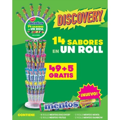 ESPIGA Caramelo MENTOS  49 uds.+5 Sin cargo