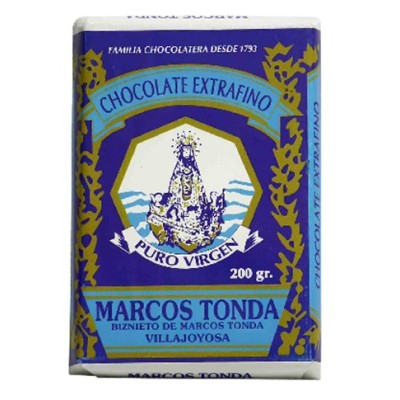 Chocolate Extrafino PURO VIRGEN 200gr. MARCOS TONDA
