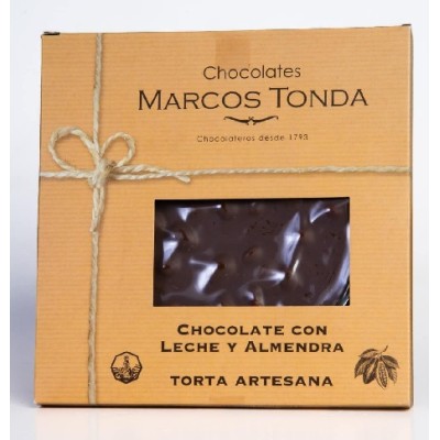 TORTA Chocolate con LECHE y  Almendras 200 gr. MARCOS TONDA