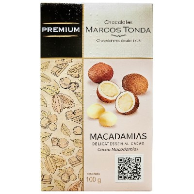 MACADAMIAS Delicatesen Al cacao 100 grs. MARCOS TONDA
