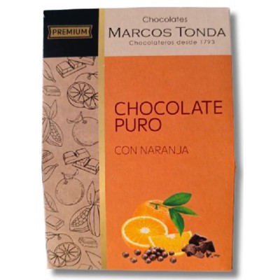 Naranja Bañada Chocolate PURO 100gr. MARCOS TONDA