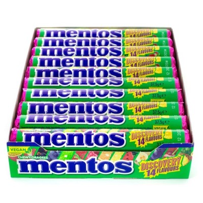 Caramelos MENTOS DISCOVERY 14 sabores estuche de 20 und Caramelos MENTOS DISCOVERY 14 sabores estuche de 20 und
