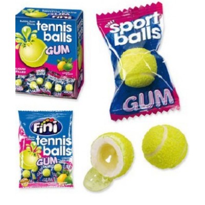 Bolas de tenis chicles rellenos FINI 200 uds Bolas de tenis chicles rellenos FINI 200 uds