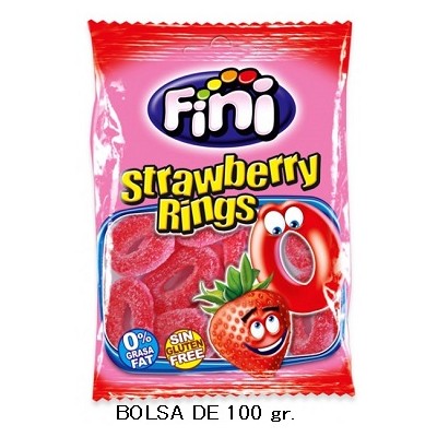 AROS FRESA Bolsita goma FINI 12 uds de 90 gr precio 1 ud AROS FRESA Bolsita goma FINI 12 uds de 90 gr precio 1 ud