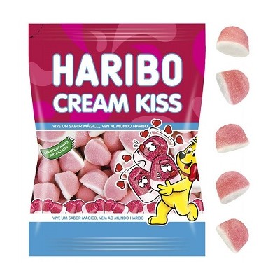 BESOS CREAM bolsa 100 grs. caja de 18 und.HARIBO BESOS CREAM bolsa 100 grs. caja de 18 und.HARIBO