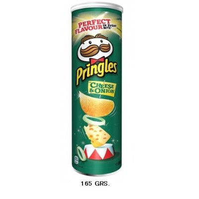 PRINGLES Cheese & Onion 165gr 19ud PRINGLES Cheese & Onion 165gr 19ud