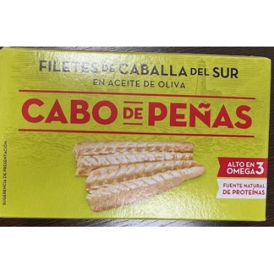 FILETES DE CABALLA Aceite de Oliva 120 G CABO DE PEÑAS FILETES DE CABALLA Aceite de Oliva 120 G CABO DE PEÑAS