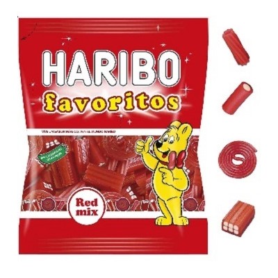 FAVORITO RED&WHITE bolsa de 90 grs caja 18 und HARIBO FAVORITO RED&WHITE bolsa de 90 grs caja 18 und HARIBO