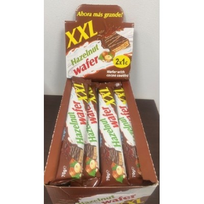 CHOCO WAFER XXL AVELLANA 24 uds de 70 grs CHOCO WAFER XXL AVELLANA 24 uds de 70 grs