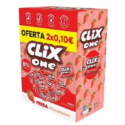 CHICLE CLIX DE FRESA 150 uds.