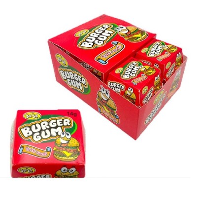 CAJA mini burguer gum caja 12 unds de 4 chicles
