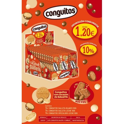 Lote CONGUITOS GALLETA 3 Carriles 42 uds