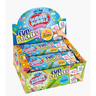FUN STICKERS DUBBLE BUBBLE 24 uds.